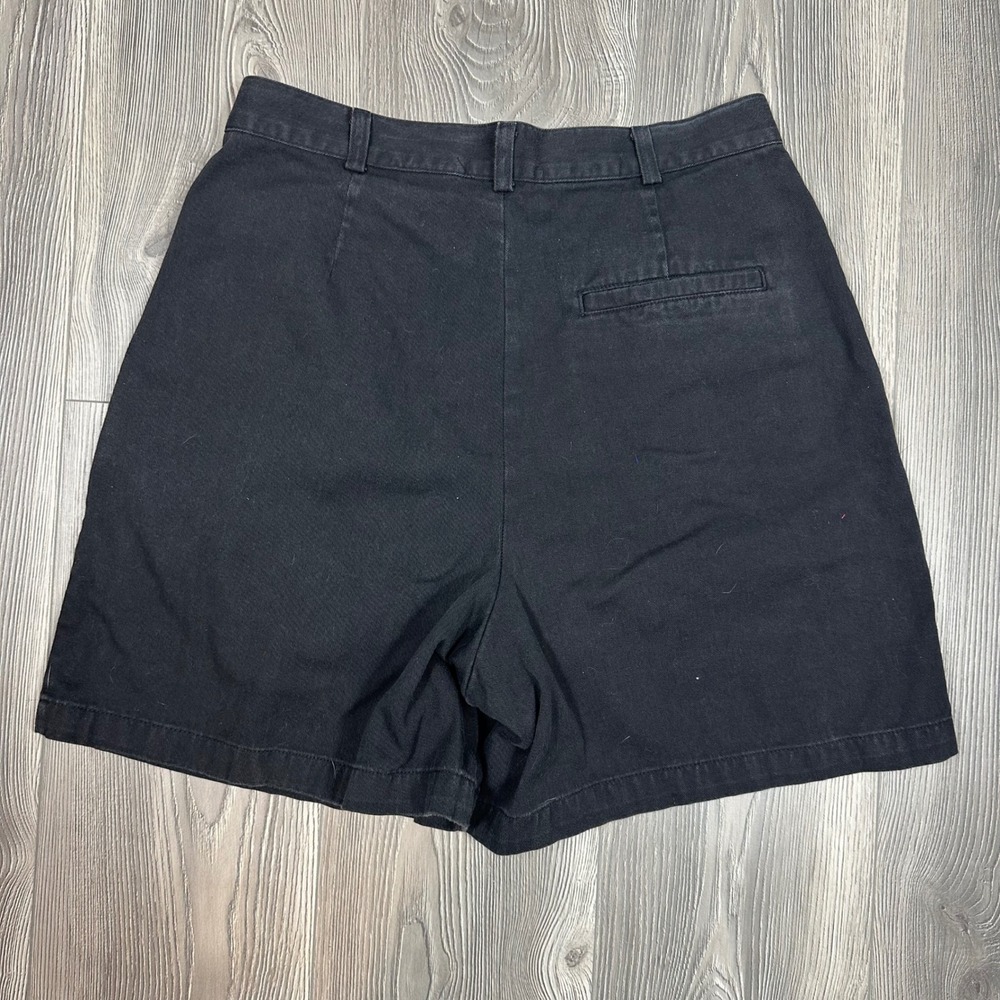 Dockers Classic Khakis Black‎ Pleated Shorts Women Size 12 Cotton Casual - Picture 4 of 7